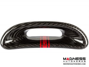 FIAT 500 ABARTH Headrest Inserts - Carbon Fiber (4pc set) - Red Racing Stripe w/ Scorpion 